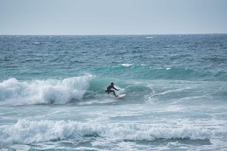 My friend surfing at the west coast of Fuerteventura