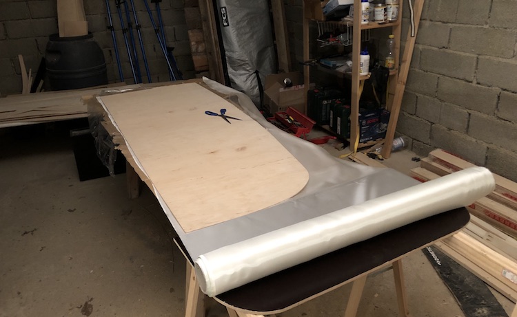 Cutting the fiberglass for the side panels