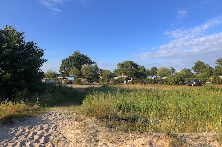 View on Nybostrand campground from the beach