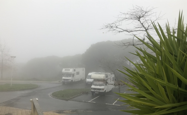 Cloudy parking lot