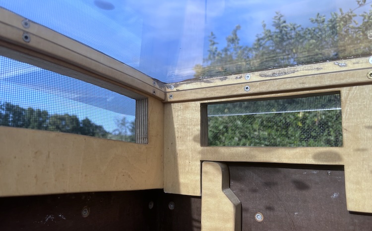 Window with installed mosquito and fly screen