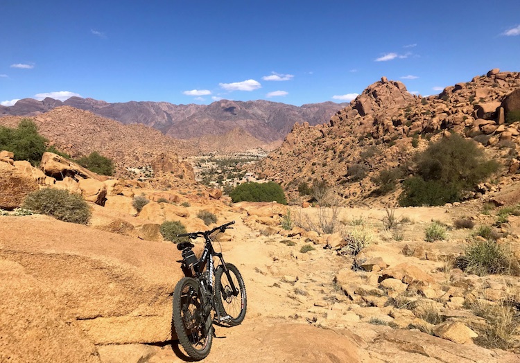Riding through the rocky desert