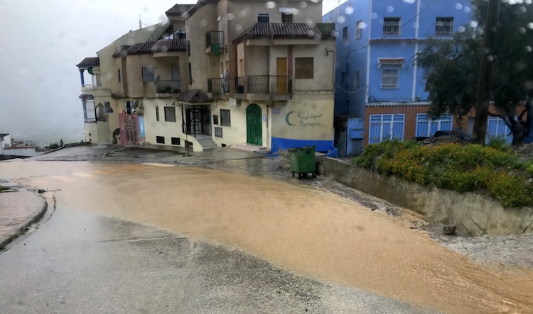 Street turning into a river