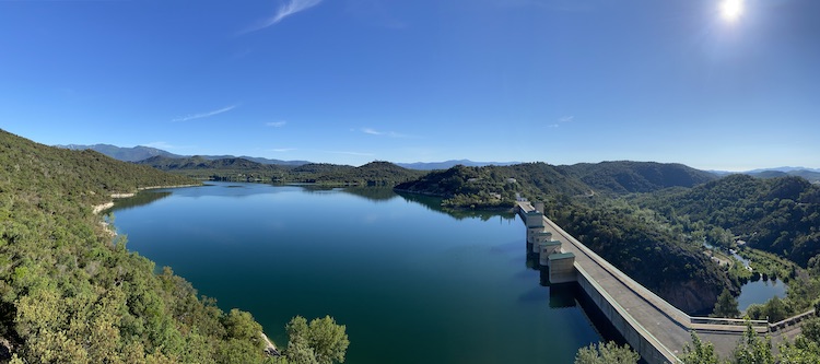 View on the dam of Pantà de Boadella