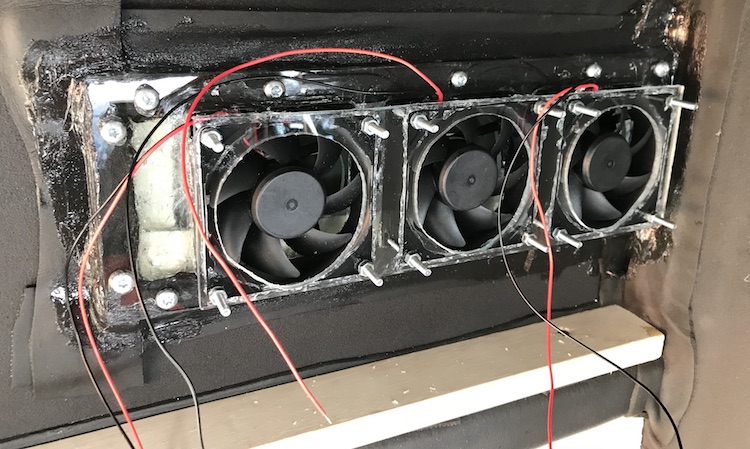 Fans to blow wet air out of the van