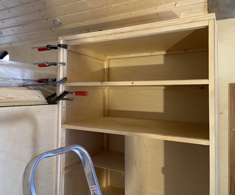 Installing the wardrobe into the cabin