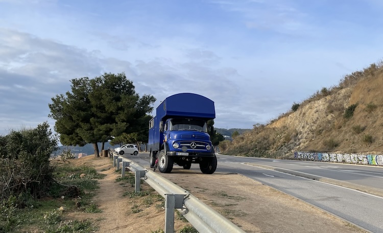 Truck parked outside of Barcelona