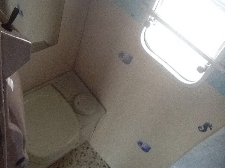 bathroom in the camper van