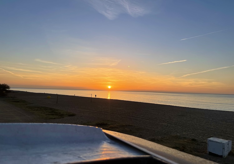 Sunrise at the beach north east of Barcelona