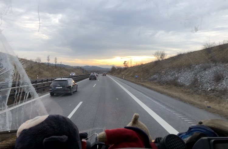 Driving towards the alps