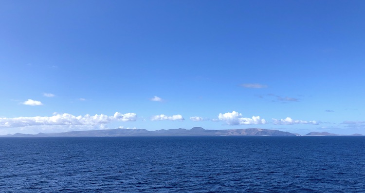 View to Lanzarote from the ferry