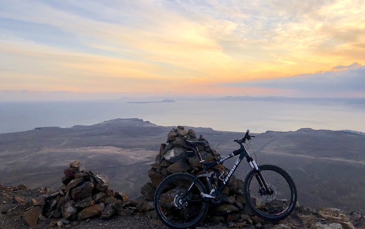 View on from a mountain on the southern coast of Lanzarote
