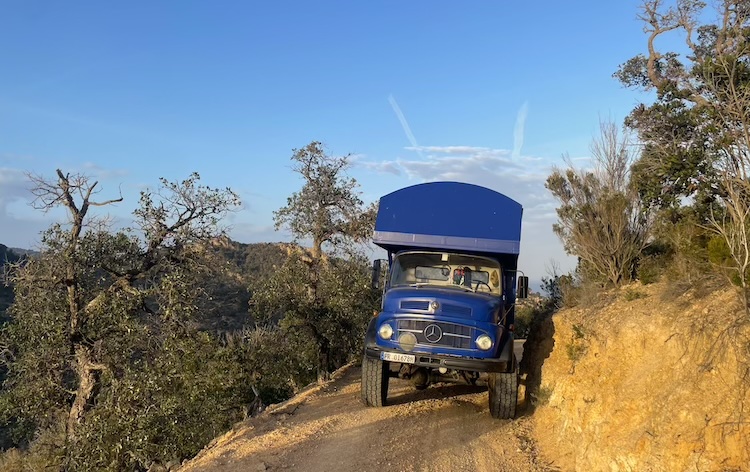 Driving the truck on narrow paths