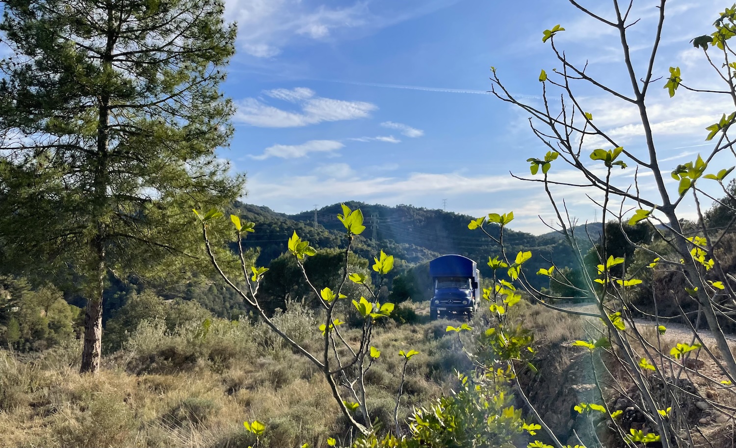 Truck parked in the countryside near Mura