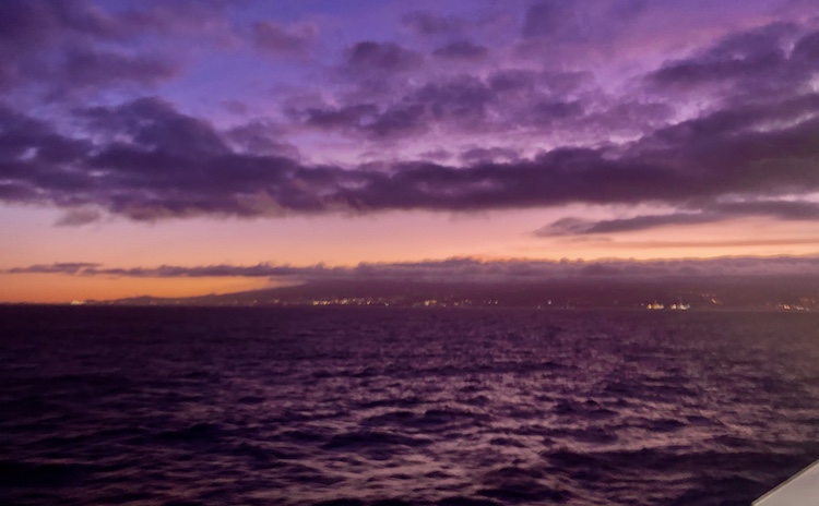 Purple sky after sunset