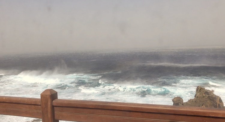Rough sea during the Calima