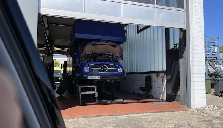Truck in the workshop