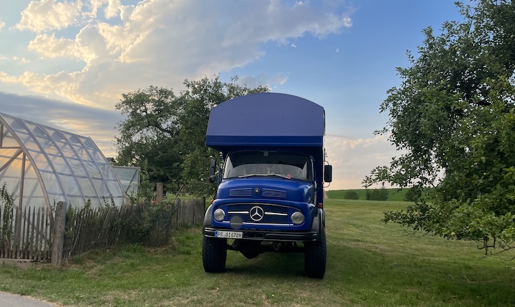 Truck parked in the field next to my friends' farm