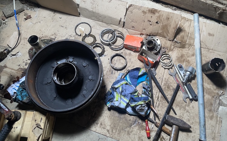 Used and dirty brake drum