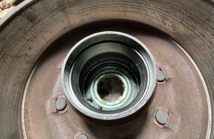 Inner wheel bearing race in place