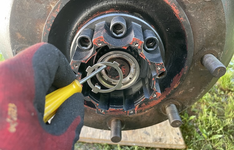 Removing the freewheel’s lock plate