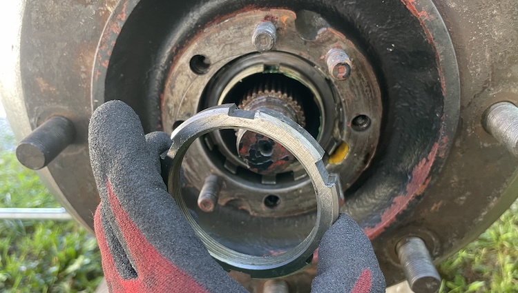 Removing the outer locknut