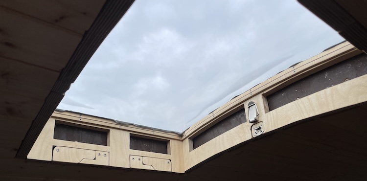 View from inside of the window in the roof hatch