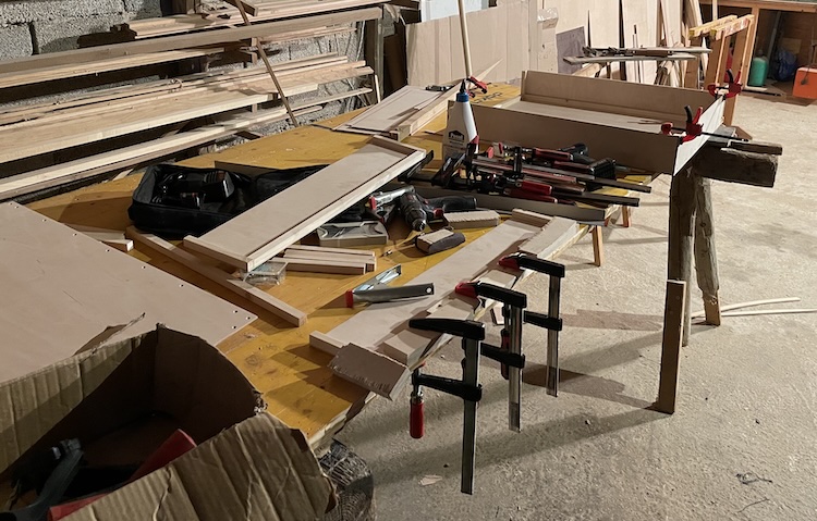 Gluing the parts together