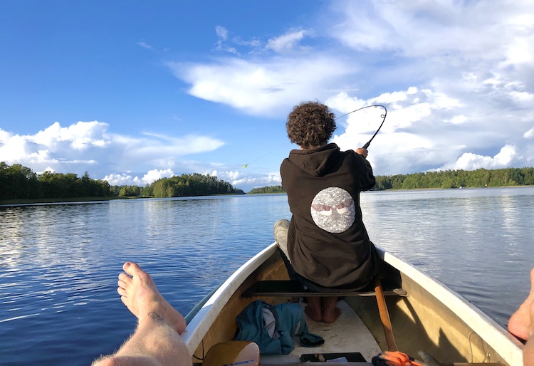 Moritz fishing at Bolmen