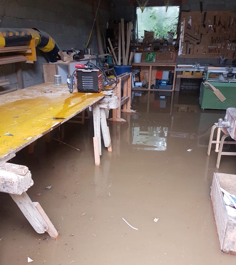 Flooded workshop